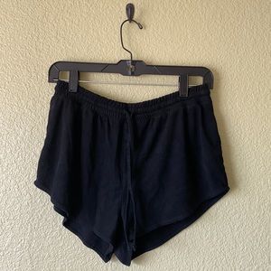 Black Suede Sport Shorts
